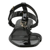 Saint Laurent Cassandra Logo Leather Sandals - Women - Piano Luigi