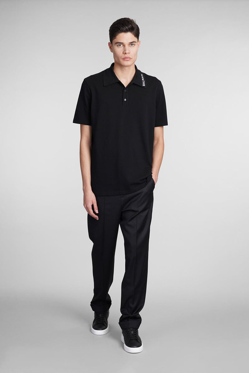 Balmain Polo In Black Cotton - Men - Piano Luigi