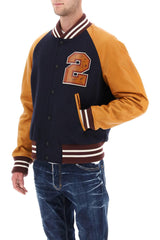 Dsquared2 College Bomber Jacket In Blue - Men - Piano Luigi