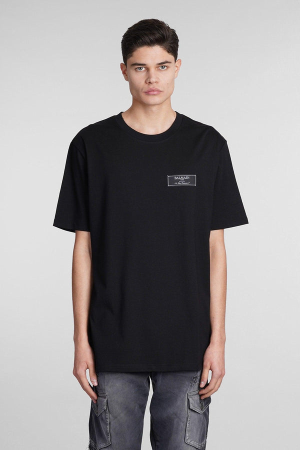 Balmain T-shirt In Black Cotton - Men - Piano Luigi