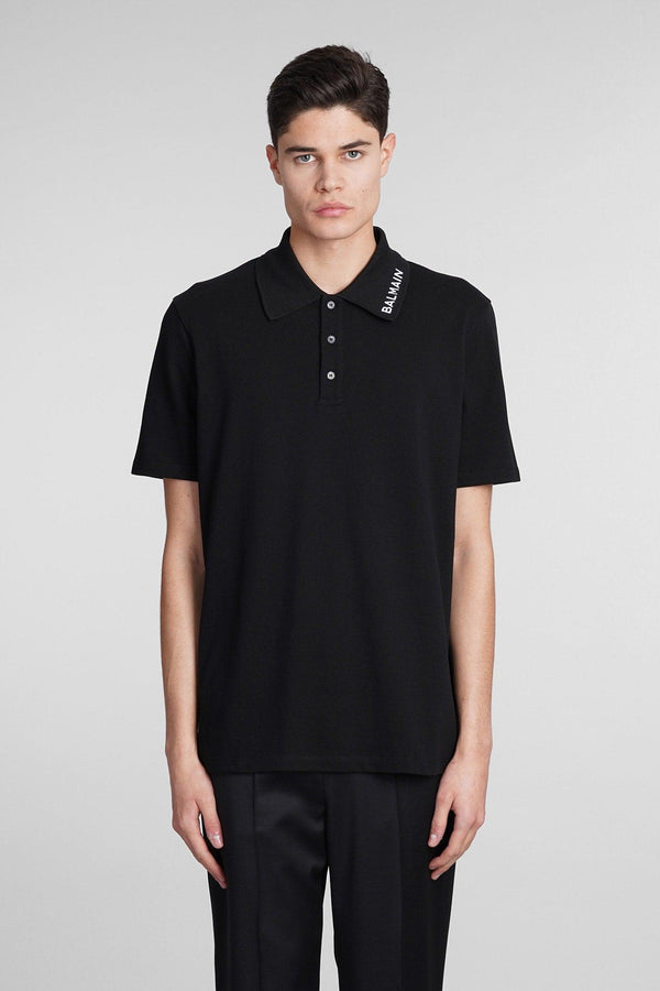 Balmain Polo In Black Cotton - Men - Piano Luigi