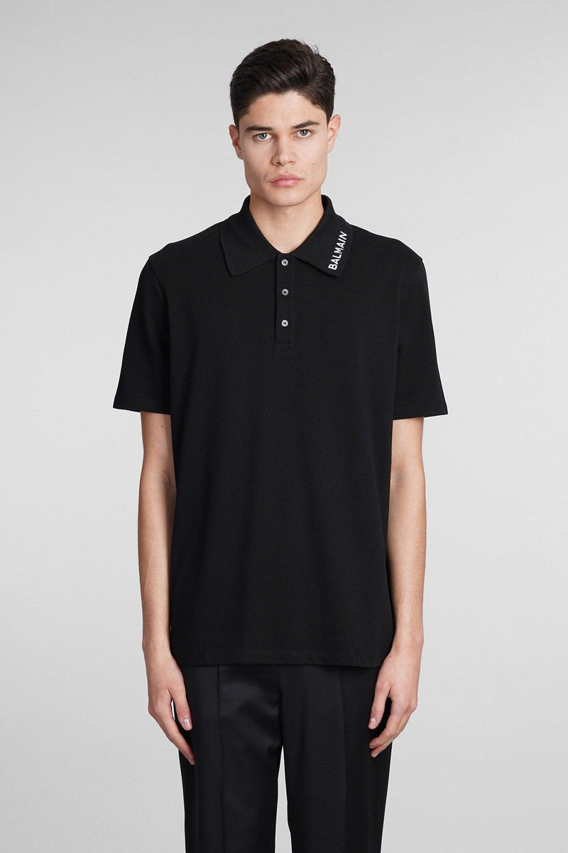 Balmain Polo In Black Cotton - Men - Piano Luigi