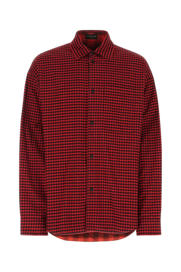 Balenciaga Embroidered Flanel Reversible Oversize Shirt - Men - Piano Luigi