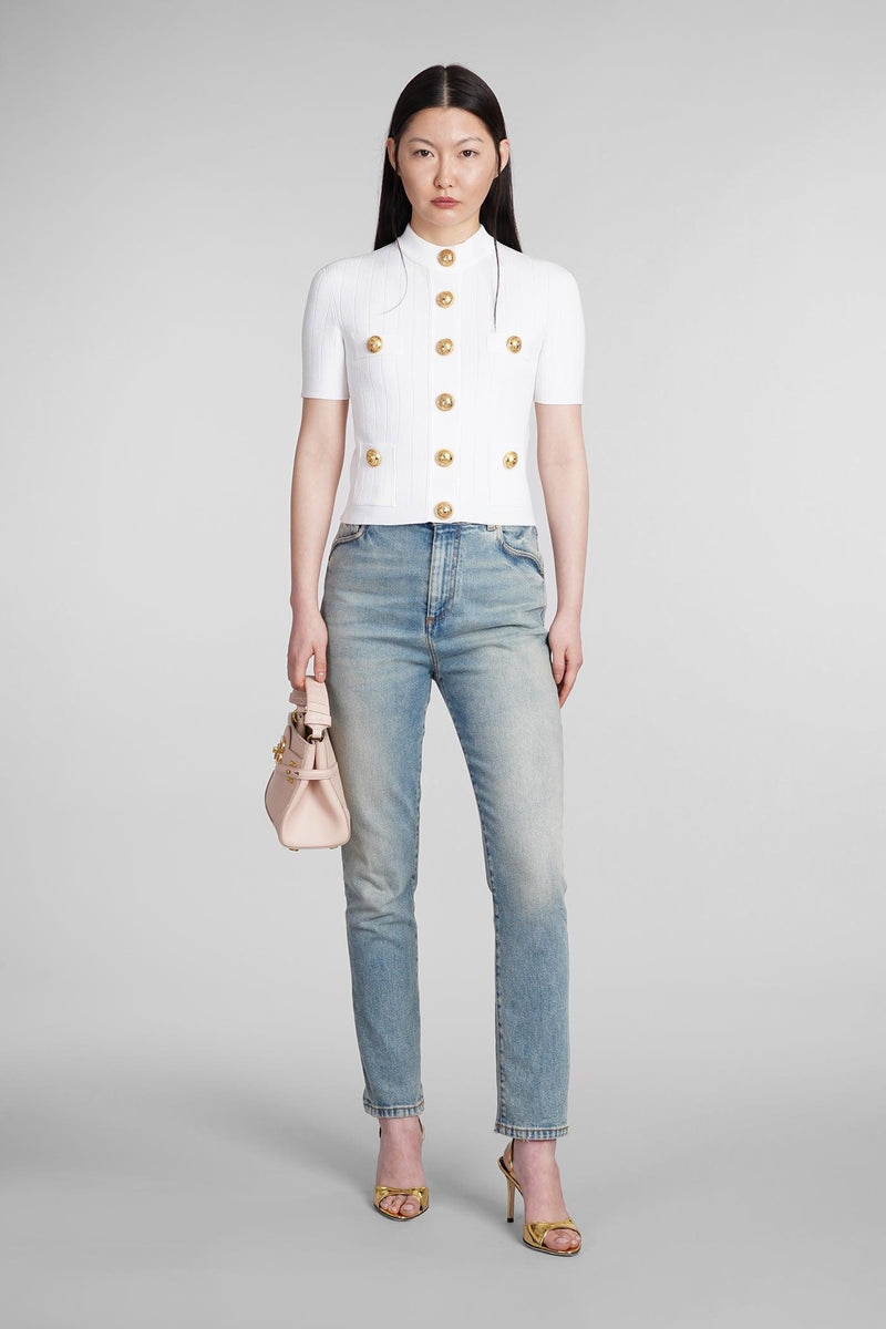 Balmain Jeans In Blue Cotton - Women - Piano Luigi