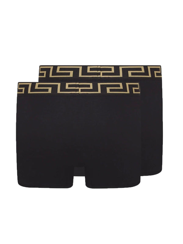 Versace Pack Of Two Boxer Shorts With Greek Motif - Men - Piano Luigi