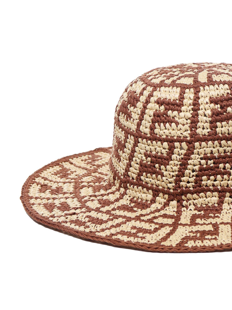 Fendi Multicolor Raffia Ff Hat - Women - Piano Luigi