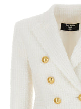 Balmain 6 Buttons Jacket In White Tweed - Women - Piano Luigi