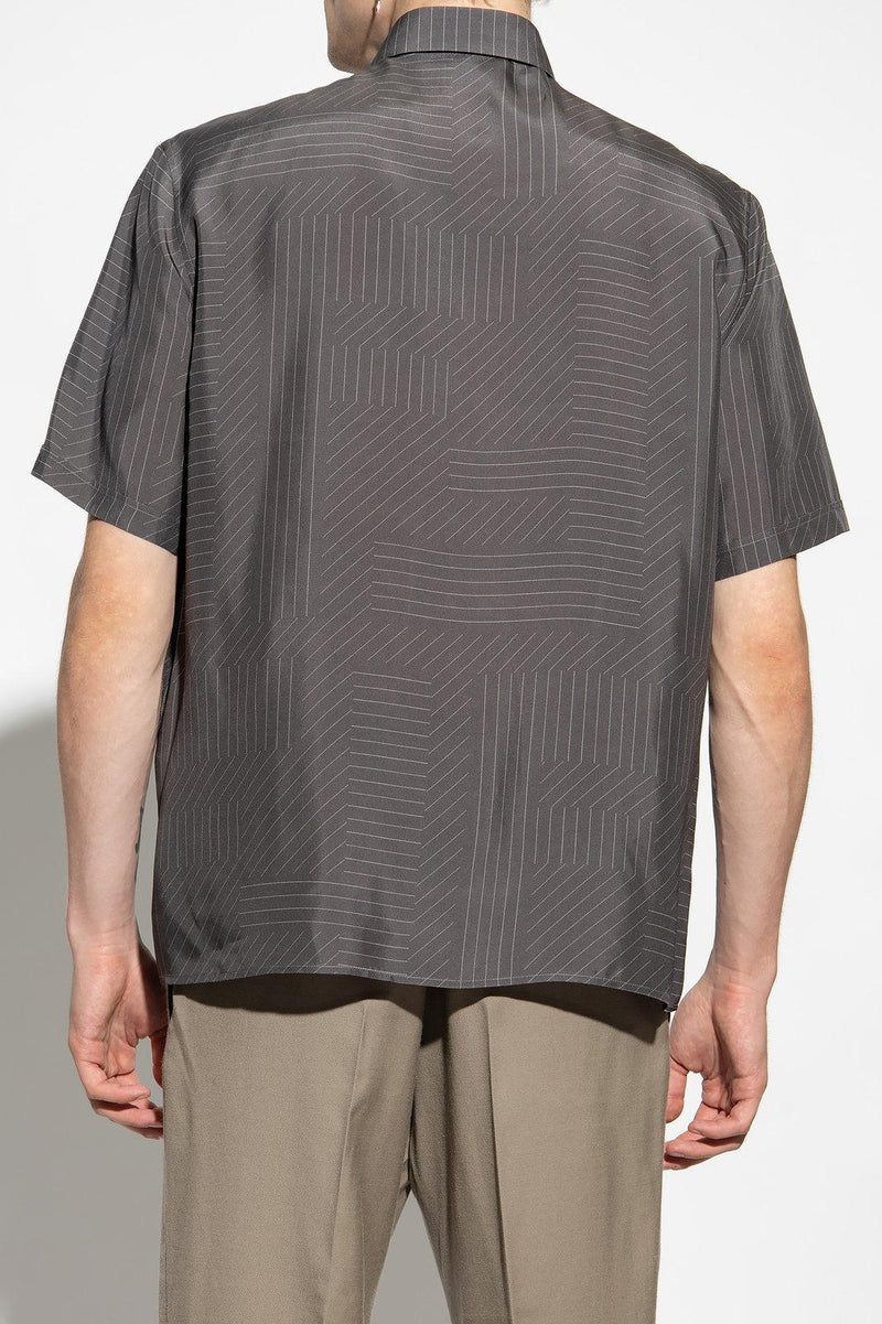 Fendi Lines Printed Buttoned Shirt - Men - Piano Luigi