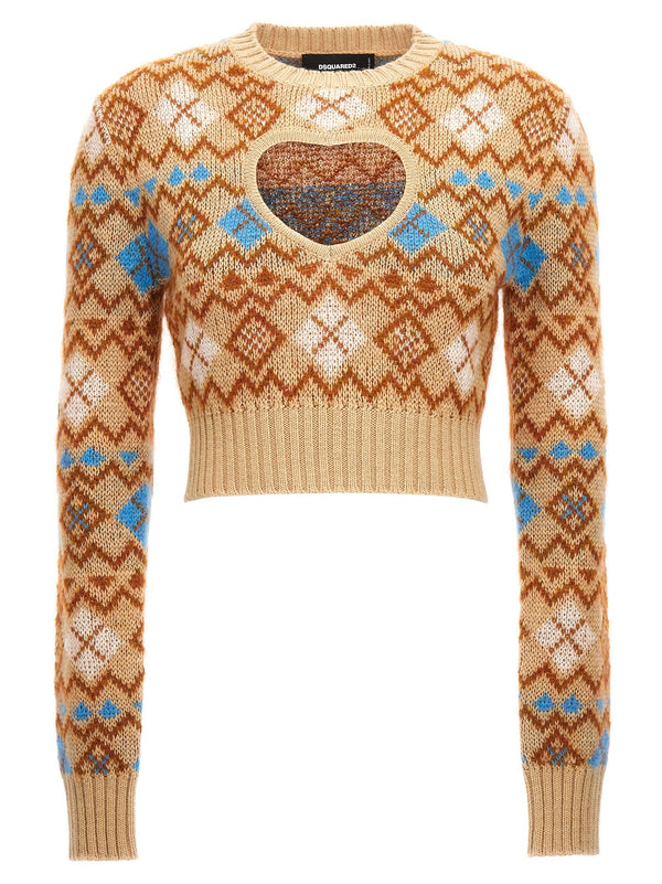 Dsquared2 heart Vintage Shetland Sweater - Women - Piano Luigi