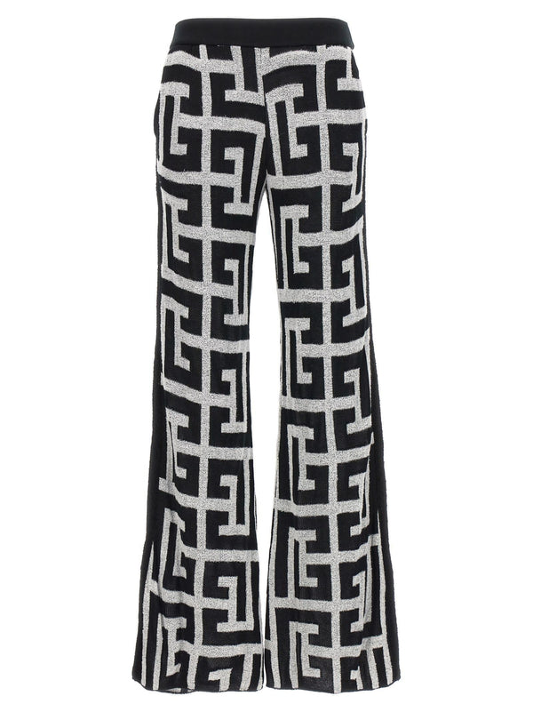 Balmain Logo Pattern Pants - Women - Piano Luigi