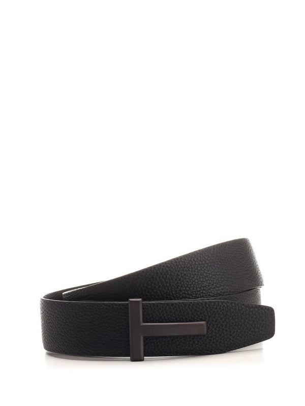 Tom Ford Black t-icon Reversible Belt - Men - Piano Luigi