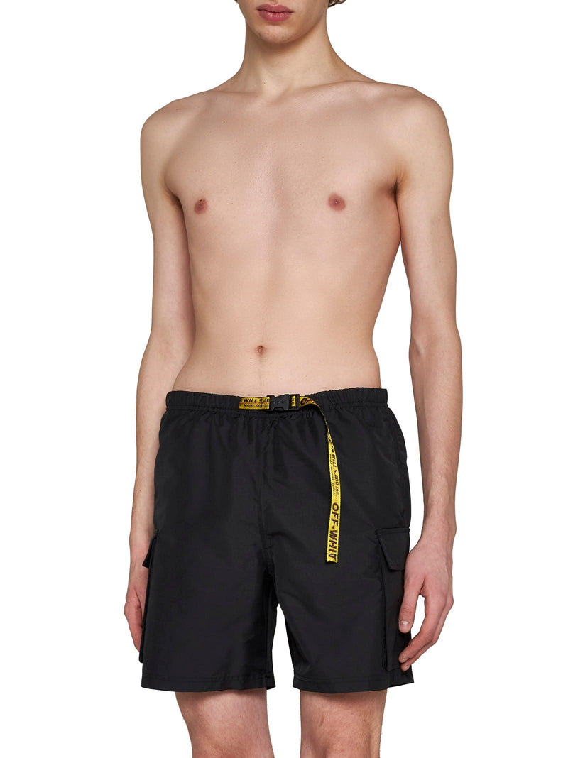 Off-White Black Swimsuit With Belt - Men - Piano Luigi