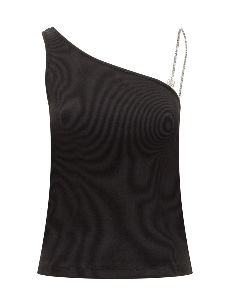 Givenchy Asymmetrical Cotton Top With Chain - Women - Piano Luigi