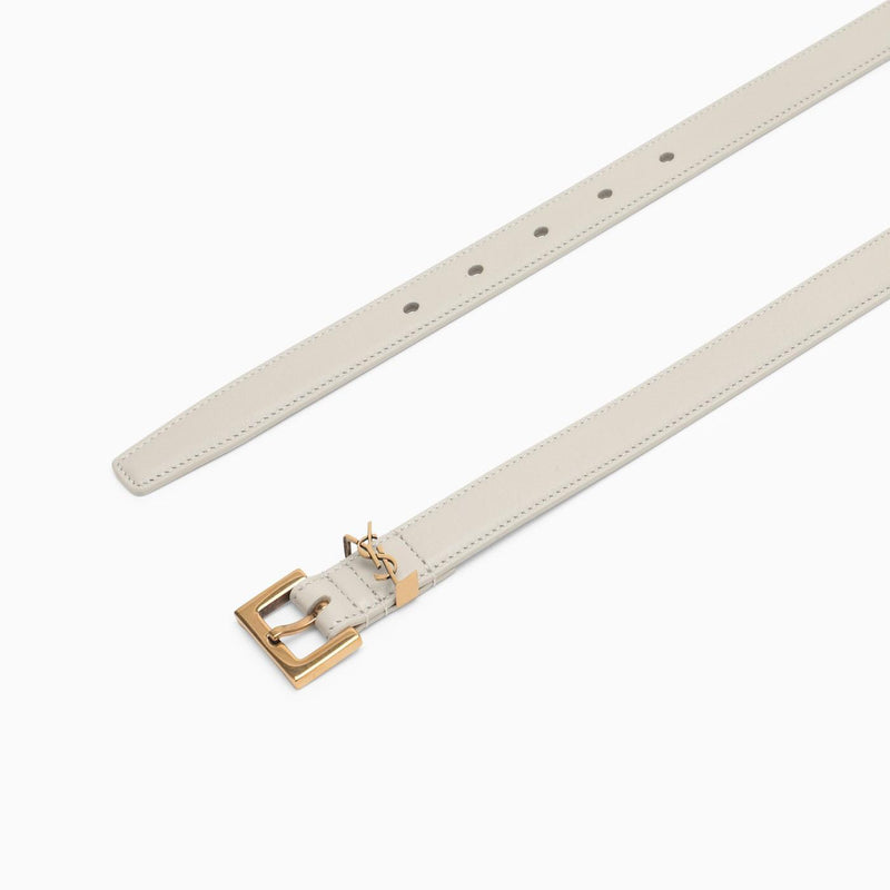 Saint Laurent Monogram Cream Belt 2 Cm - Women - Piano Luigi