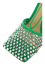 Bottega Veneta Grass Green Mesh Stretch Sandals - Women - Piano Luigi