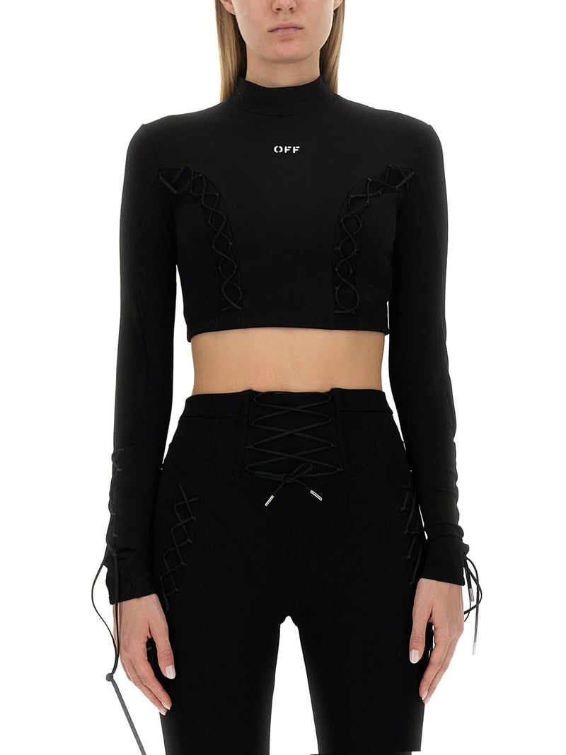 Off-White Lace-up L/s Turtleneck Top - Women - Piano Luigi