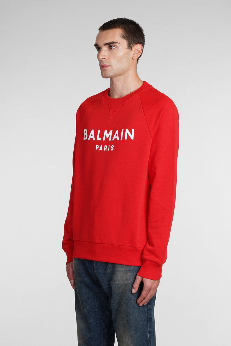 Balmain Sweatshirt In Red Cotton - Men - Piano Luigi