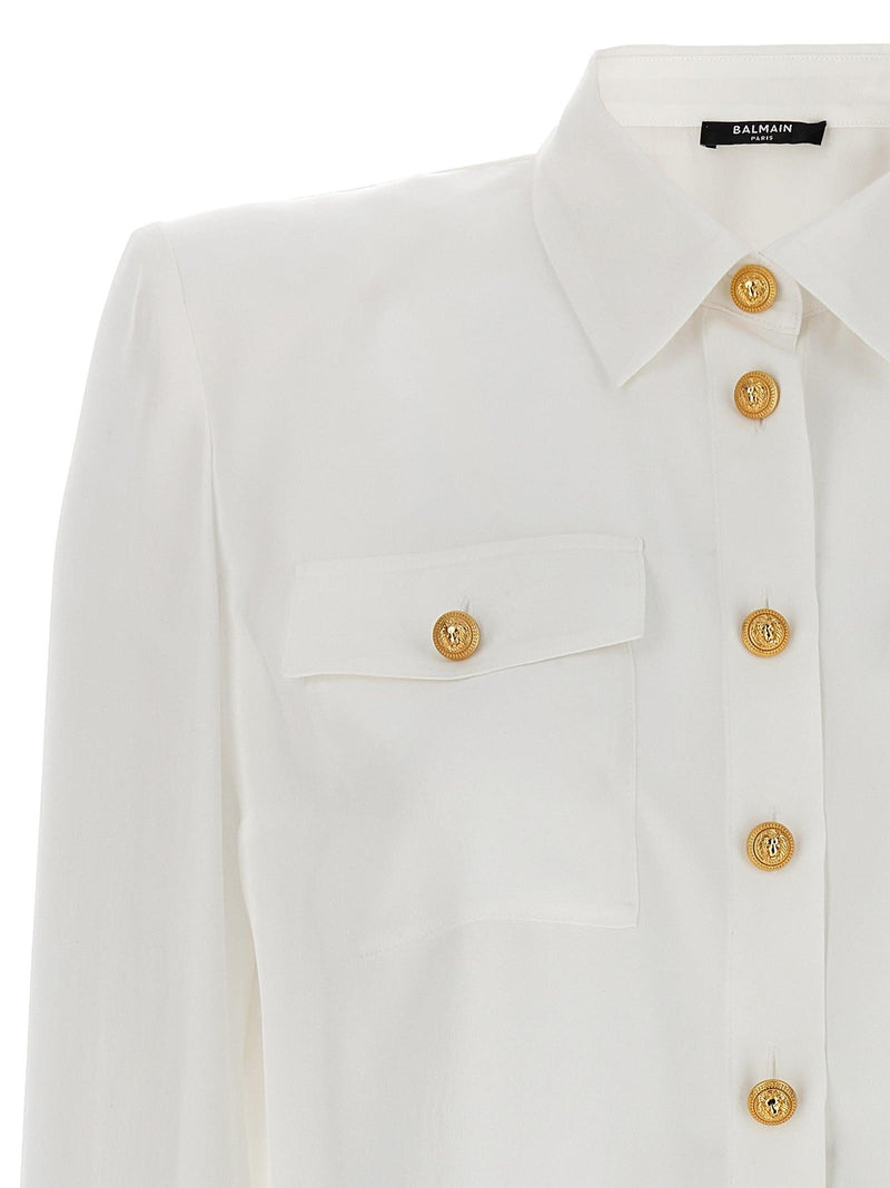 Balmain Logo Button Shirt - Women - Piano Luigi