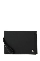 Burberry Black Leather Tb Clutch - Men - Piano Luigi