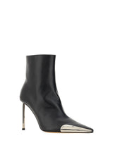 Off-White Silver Allen Frame Black Leather Ankle Boots - Women - Piano Luigi