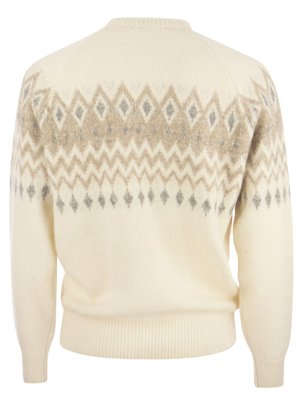 Brunello Cucinelli Icelandic Jacquard Buttoned Sweater In Alpaca, Cotton And Wool - Men - Piano Luigi