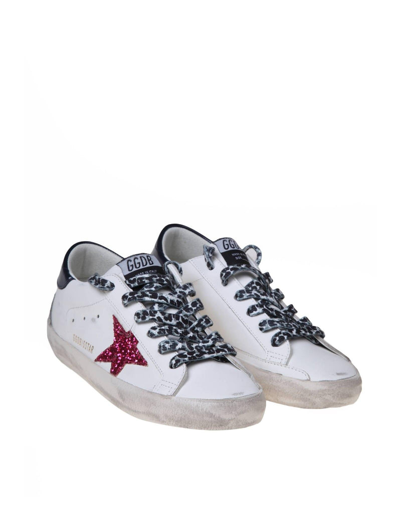 Golden Goose Super-star Leather Sneakers With Glitter Star - Women - Piano Luigi