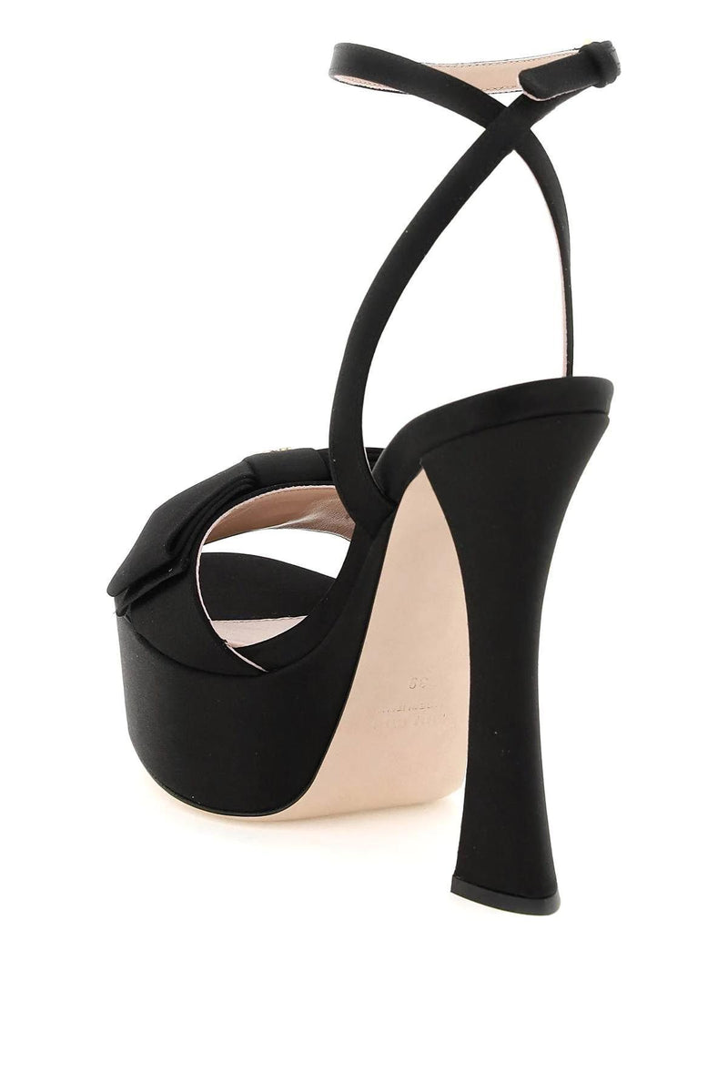 Miu Miu Satin Plateau Sandals - Women - Piano Luigi