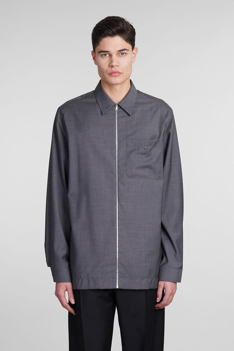 Givenchy Shirt In Grey Wool - Men - Piano Luigi