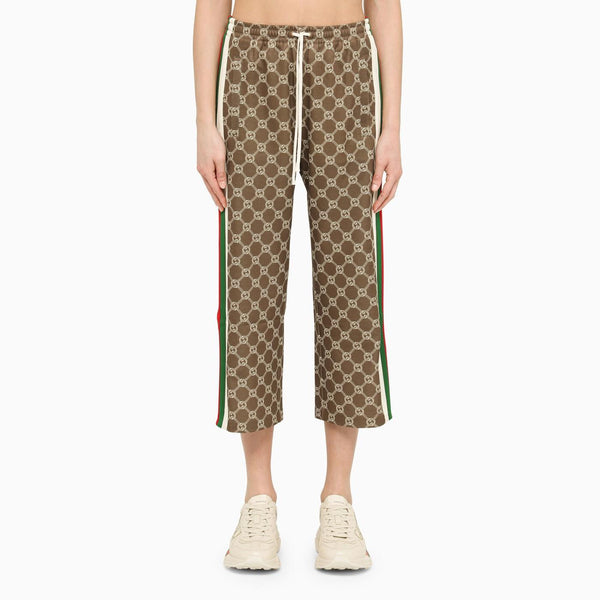 Gucci Olive Green Trousers With Side Bands - Women - Piano Luigi