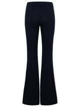 Balmain Hw Flare Pants In Blue Cotton Blend - Women - Piano Luigi