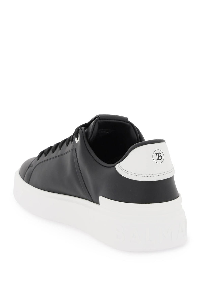 Balmain Leather b-court Sneakers With Logo Print - Men - Piano Luigi