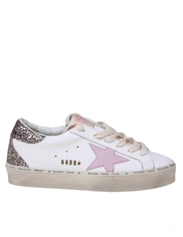 Golden Goose Hi Star In White And Pink Leather - Women - Piano Luigi