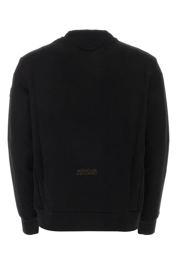 Moncler Black Cotton Sweatshirt - Men - Piano Luigi