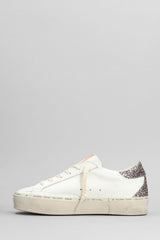 Golden Goose Hi Star Sneakers In White Leather - Women - Piano Luigi