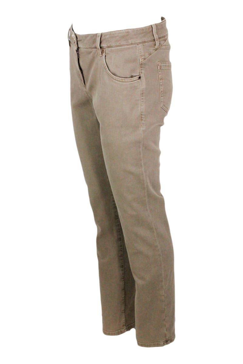 Brunello Cucinelli Five-pocket Garment-dyed Stretch Denim Trousers. Slim Model - Women - Piano Luigi