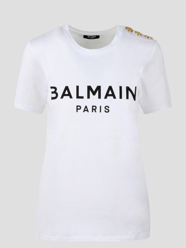 Balmain Logo Print T-shirt - Women - Piano Luigi