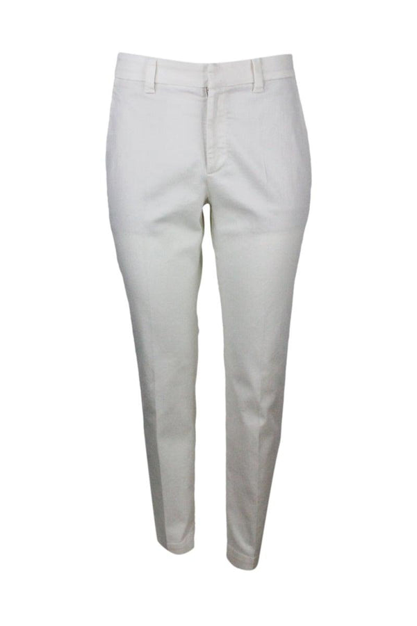 Brunello Cucinelli Stretch Cotton Cigarette Trousers - Women - Piano Luigi