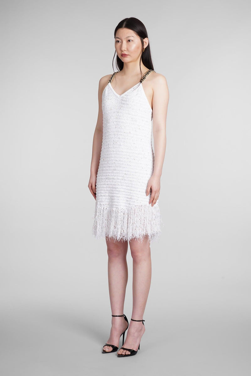 Balmain Dress In White Viscose - Women - Piano Luigi