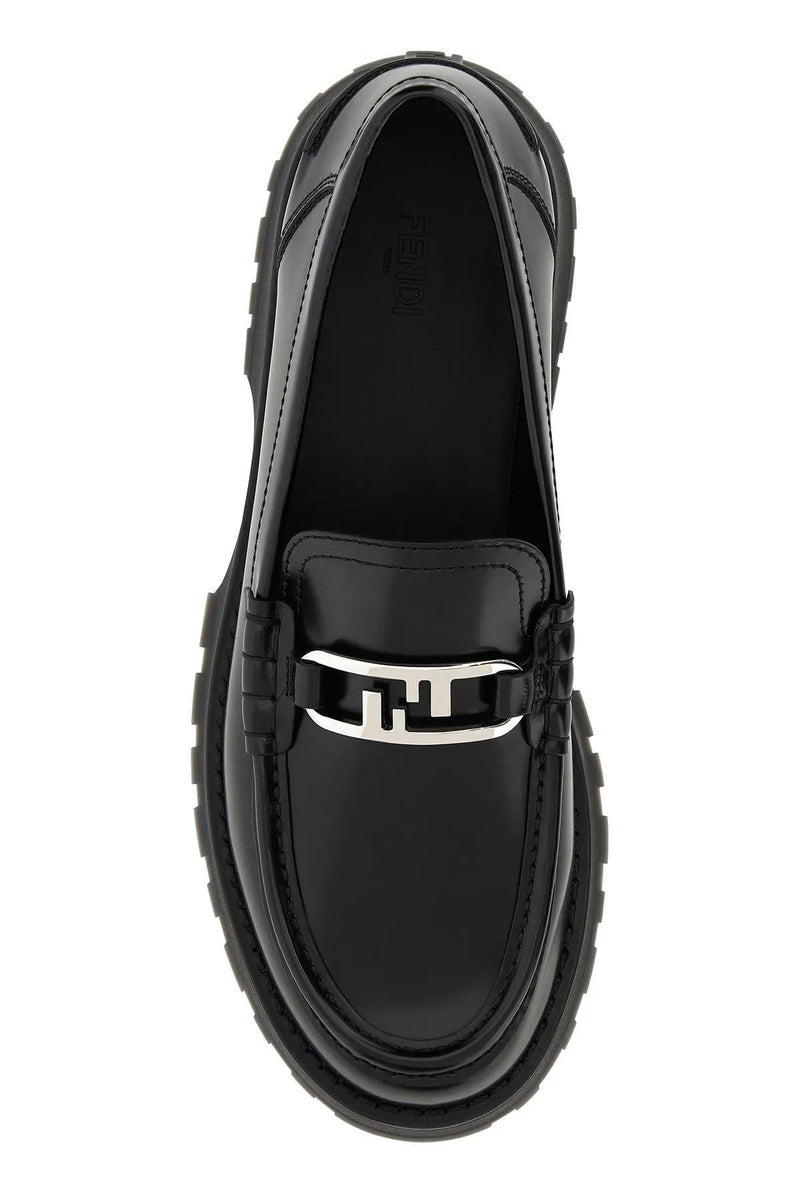 Fendi Black Leather Oclock Loafers - Men - Piano Luigi