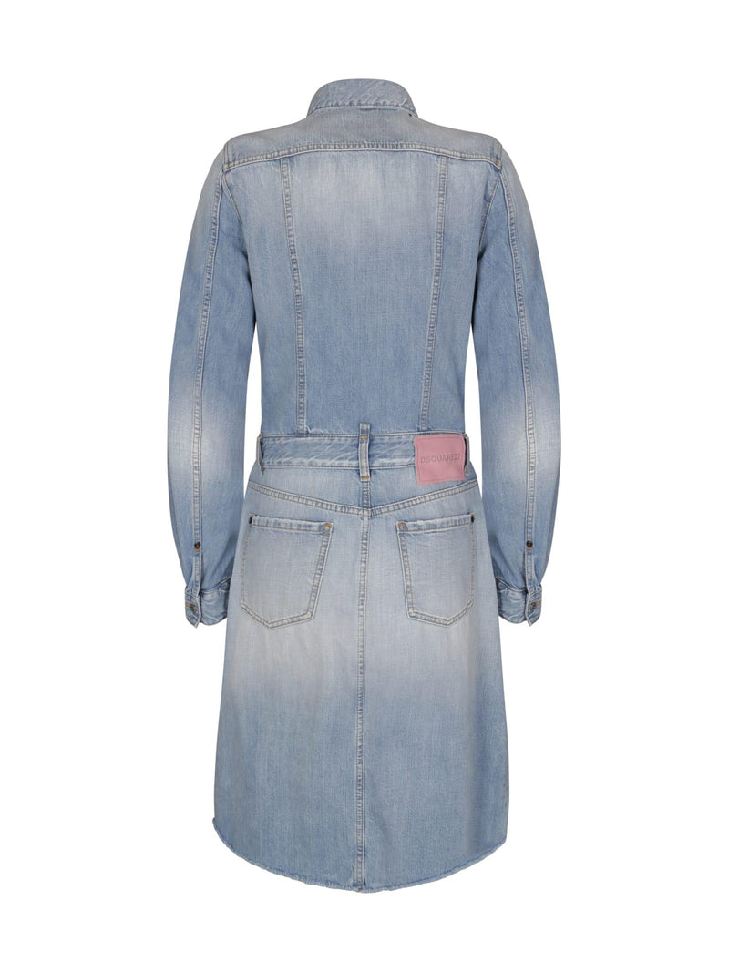 Dsquared2 Raw Cut Denim Shirt Dress - Women - Piano Luigi