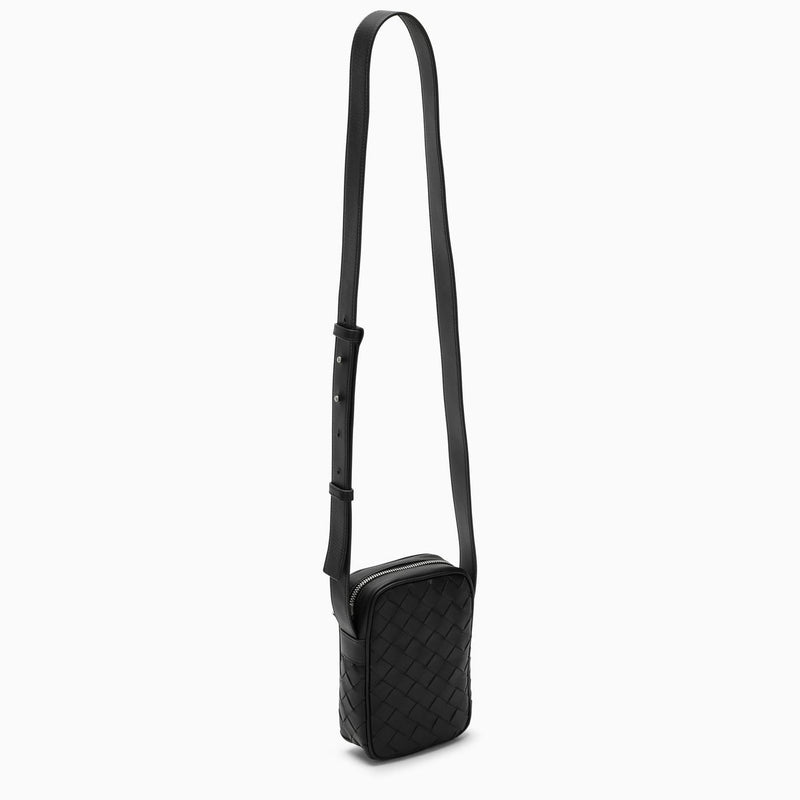 Bottega Veneta Black Woven Mobile Phone Holder - Men - Piano Luigi