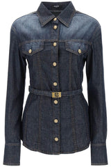 Balmain Belted Denim Shirt - Women - Piano Luigi