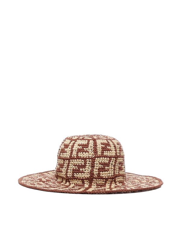 Fendi Multicolor Raffia Ff Hat - Women - Piano Luigi