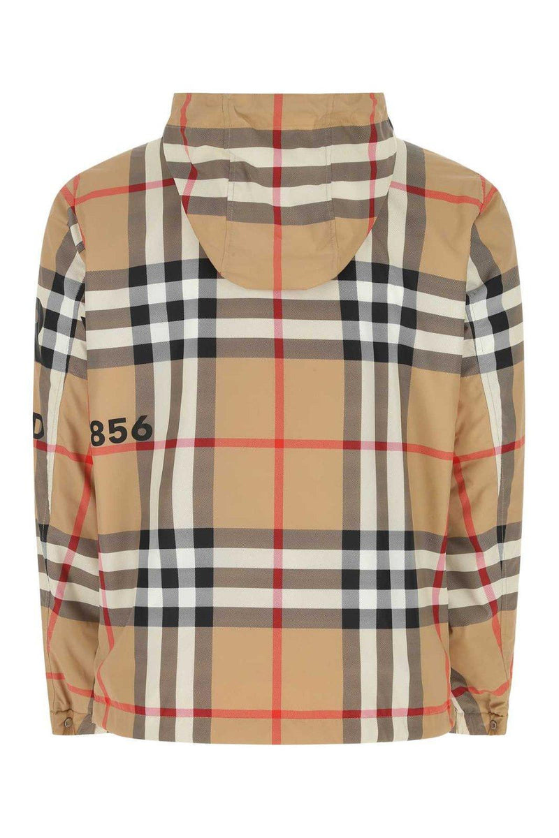 Burberry Checked Logo Print Hooded Jacket - Men - Piano Luigi