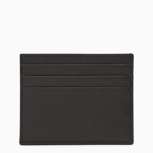 Prada Black Saffiano Leather Credit Card Holder - Men - Piano Luigi