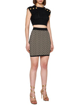 Balmain Monogram Knit Mini Skirt - Women - Piano Luigi