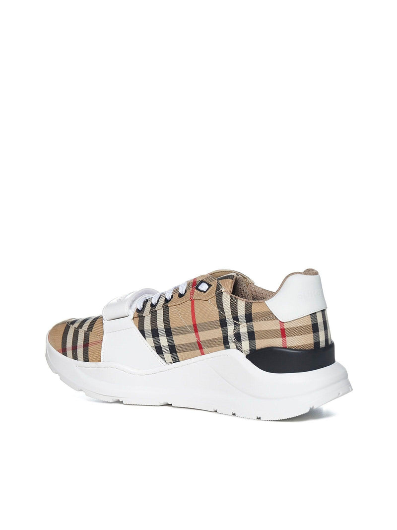 Burberry Beige New Regis Check Sneakers - Men - Piano Luigi