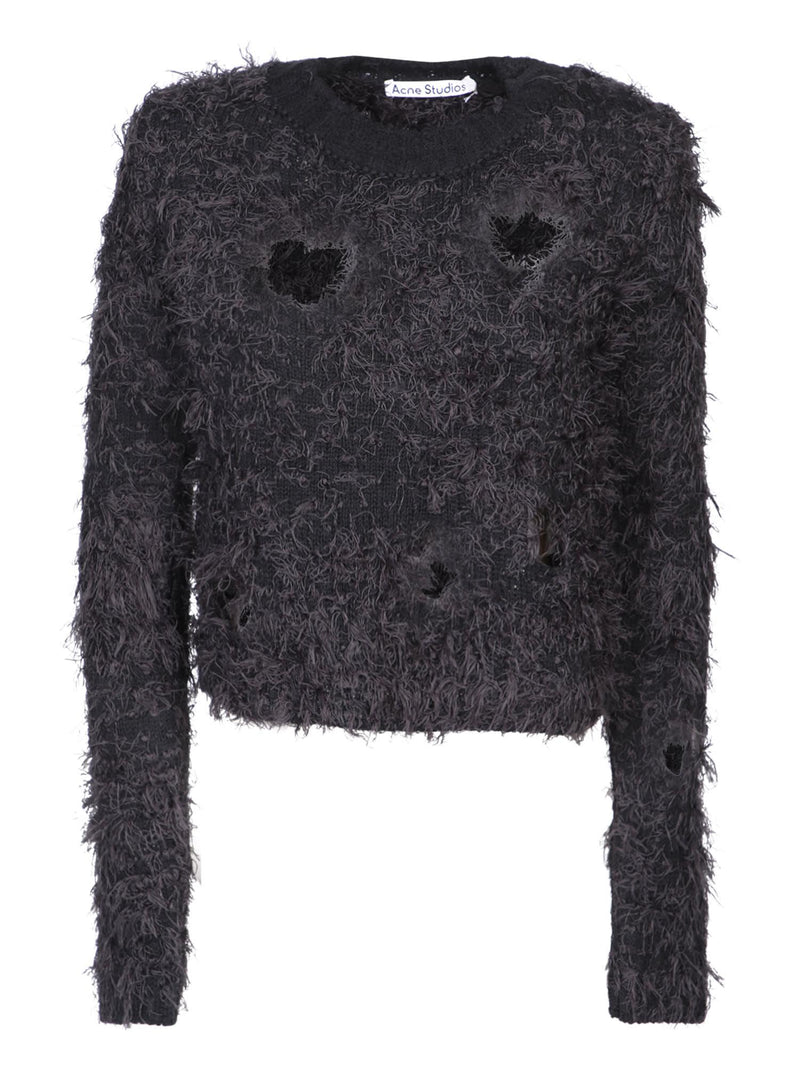 Acne Studios Distressed Black Sweater - Women - Piano Luigi