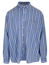 Acne Studios Logo Embroidered Striped Shirt - Men - Piano Luigi