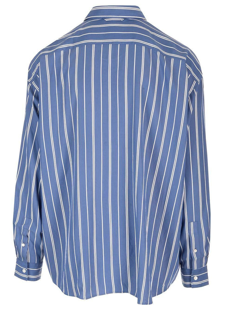 Acne Studios Logo Embroidered Striped Shirt - Men - Piano Luigi